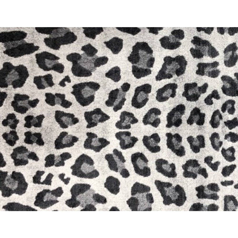 2' x 3' Black and Gray Cheetah Washable Floor Mat