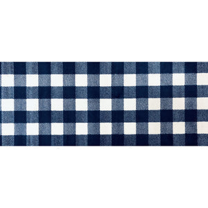 2' x 6' Navy and White Buffalo Plaid Washable Runner Rug