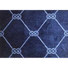 2' X 6' Navy And White Geometric Woven Stain Resistant Runner Rug