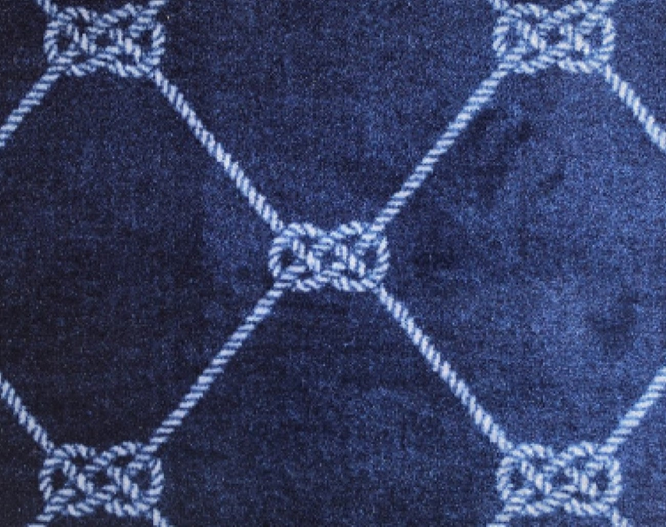 2' X 6' Navy And White Geometric Woven Stain Resistant Runner Rug