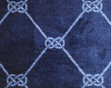 2' X 6' Navy And White Geometric Woven Stain Resistant Runner Rug