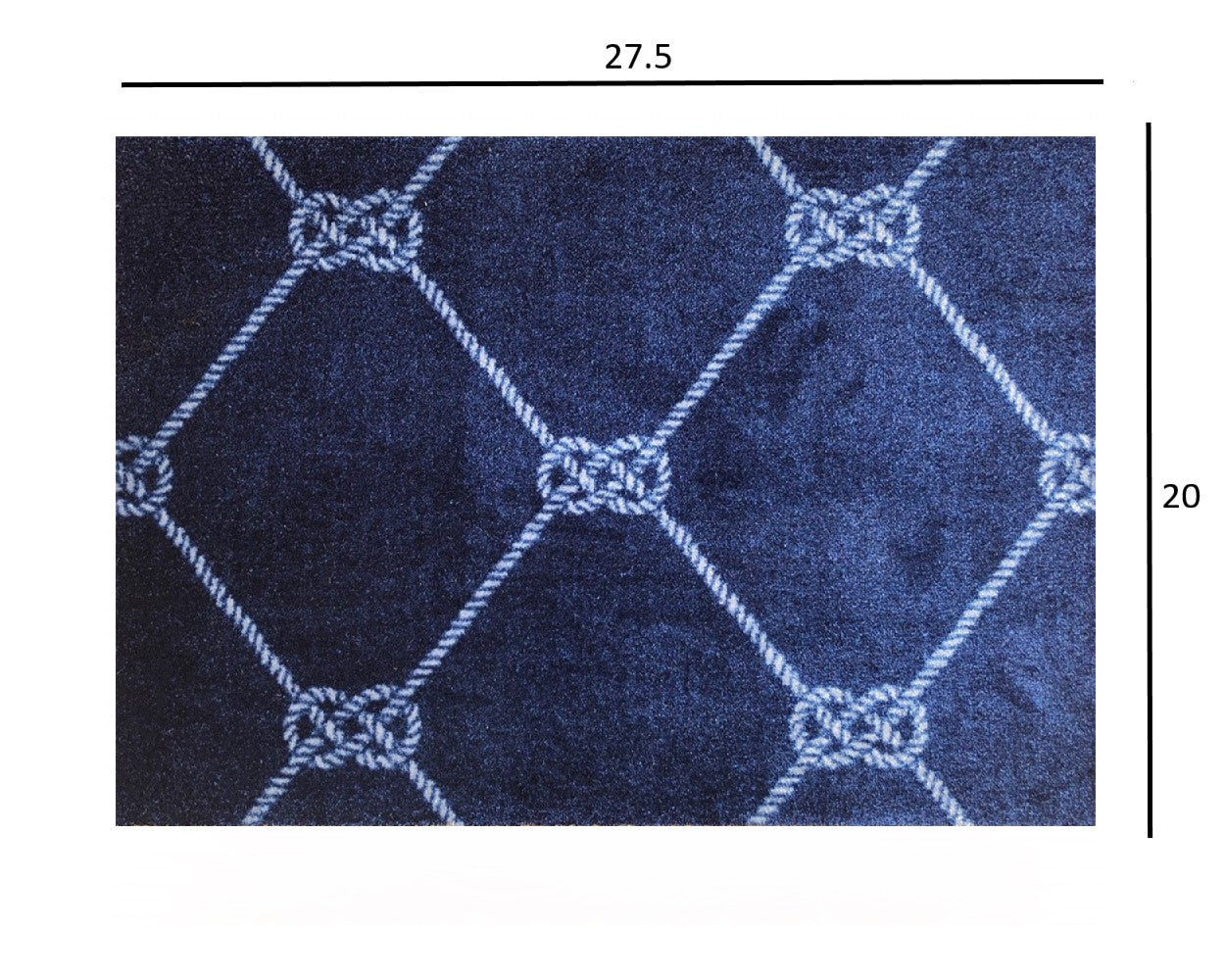 2' X 6' Navy And White Geometric Woven Stain Resistant Runner Rug