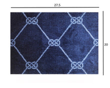 2' X 6' Navy And White Geometric Woven Stain Resistant Runner Rug