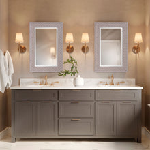 灰色壓花仿木矩形鏡子