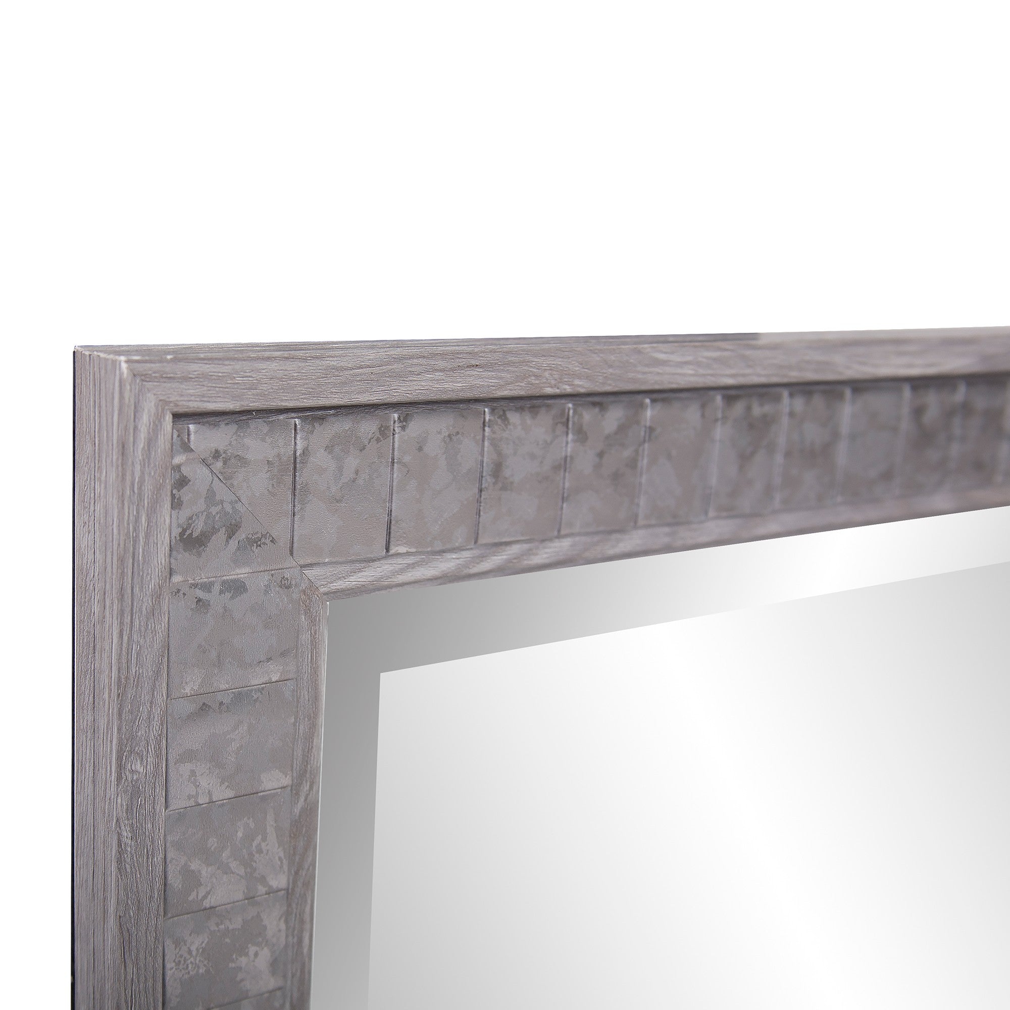 Espejo rectangular de madera sintética gris cálido