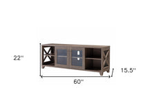 Modern Rustic Walnut Oak TV Console Cabinet