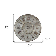 Oversized Rustic Galvanized Metal Round Wall Clock