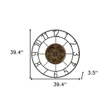 Round Decorative Gear Iron Wall Clock