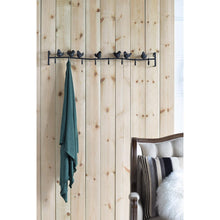 Modern Black Birds Eight Hook Wall Coat Hanger