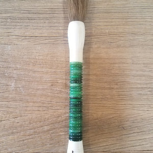 Light Green Jade Abacus Disc Decorative Calligraphy Brush