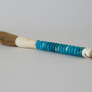 Shades of Aqua Jade Abacus Disc Decorative Calligraphy Brush