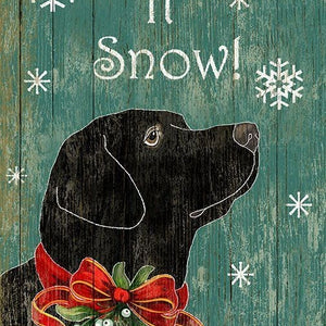 Black Lab Winter Snow Wall Art
