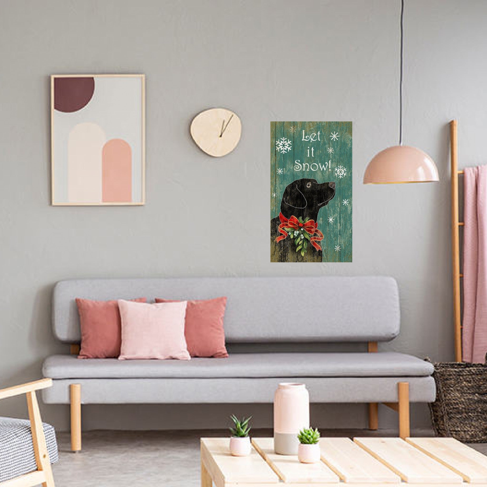 Black Lab Winter Snow Wall Art