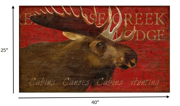 Distressed Moose Wood Wall Décor
