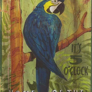 Tropical Parrot Five O'Clock Somewhere Wall Art