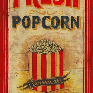 Vintage Fresh Popcorn Advertisement Wall Décor