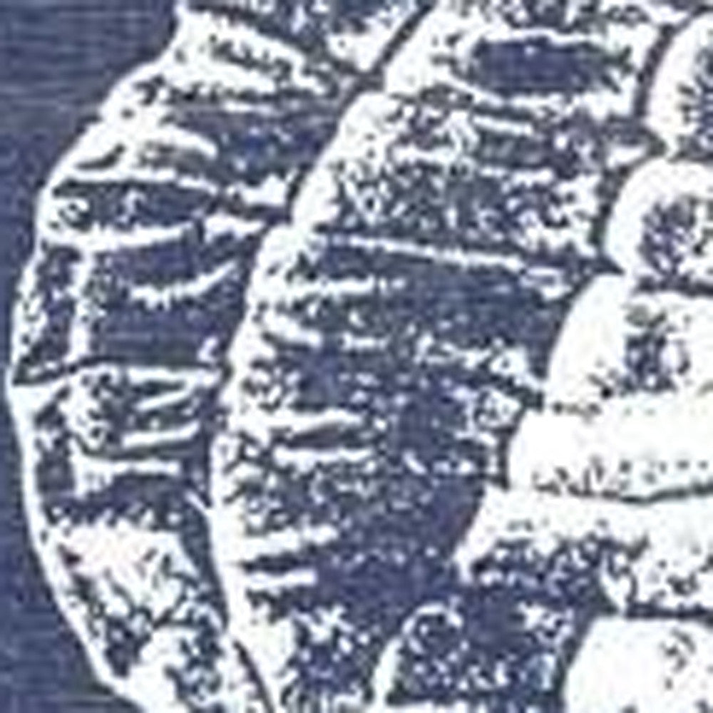 質樸的靛藍和白色航海海馬牆藝術