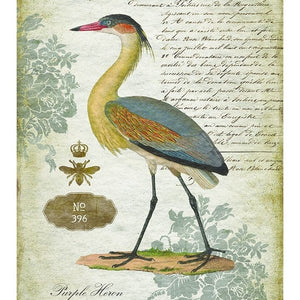 Yellow Vintage Heron Tapestry Wall Décor