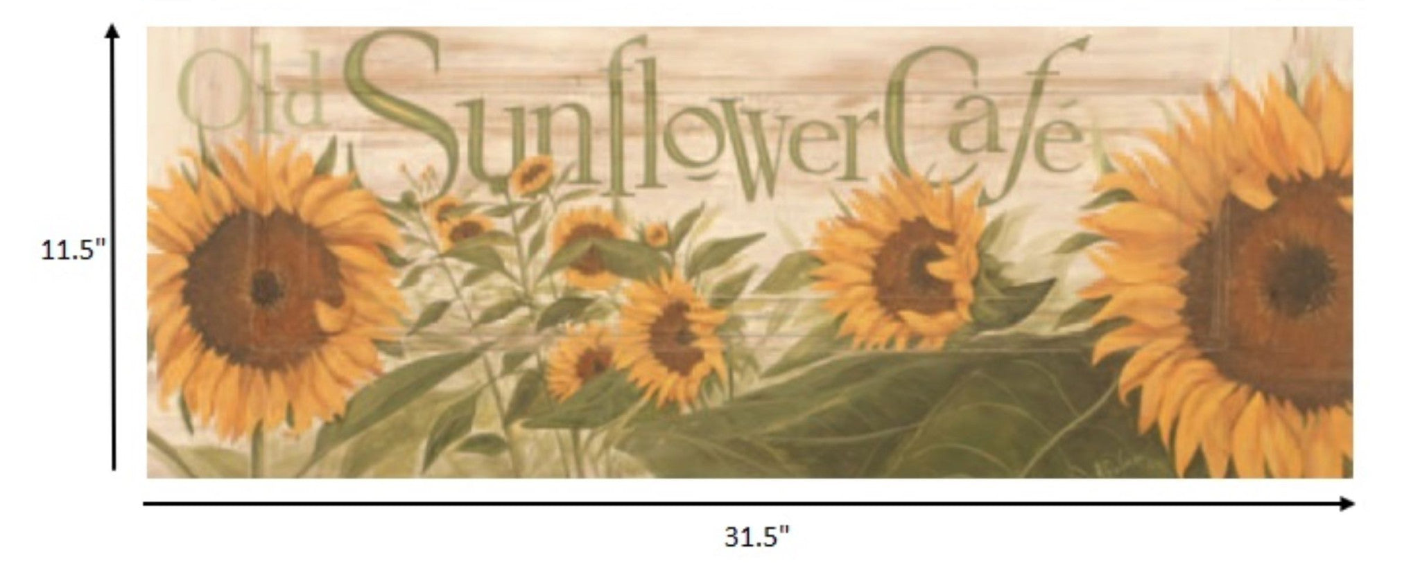 Rustic Old Sunflower Cafe Wall Art