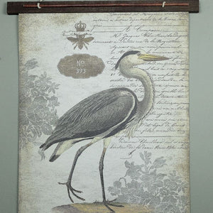 Grey Vintage Heron XL Tapestry Wall Décor