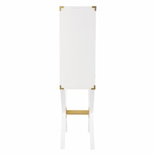 Campaign White and Gold Tall Bar Cabinet