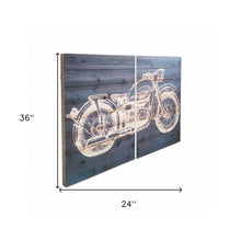 Two Piece Motorcycle Wood Plank Wall Art