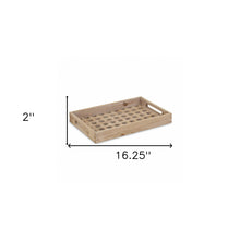 Brown Wood Grid Pattern Tray