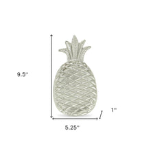 Silver Cast Iron Pineapple Centerpiece Shallow Bowl