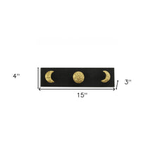 Black and Gold Moon Phase Three Hook Coat Hanger