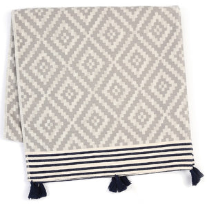 Gray Tribal Design Turkish Towel Beach Blanket