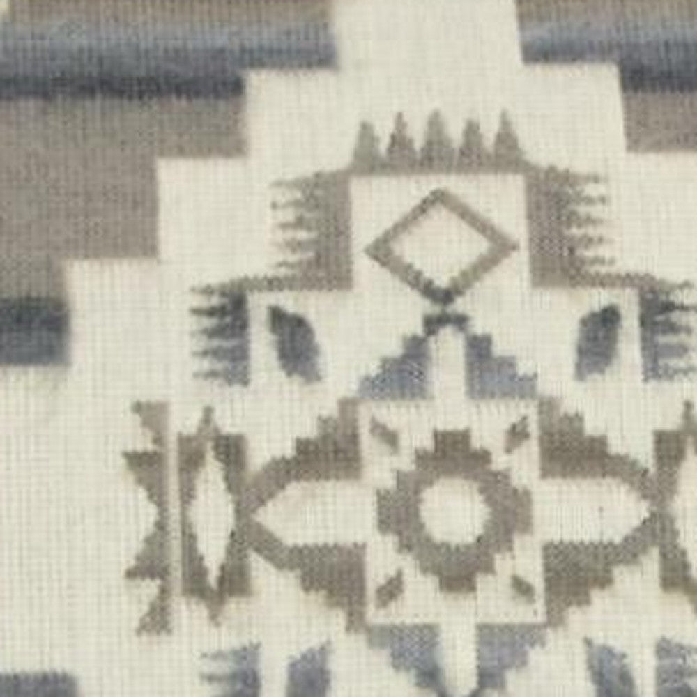 20" Ultra Soft Light Gray Southwest Handmade Pillow Cover