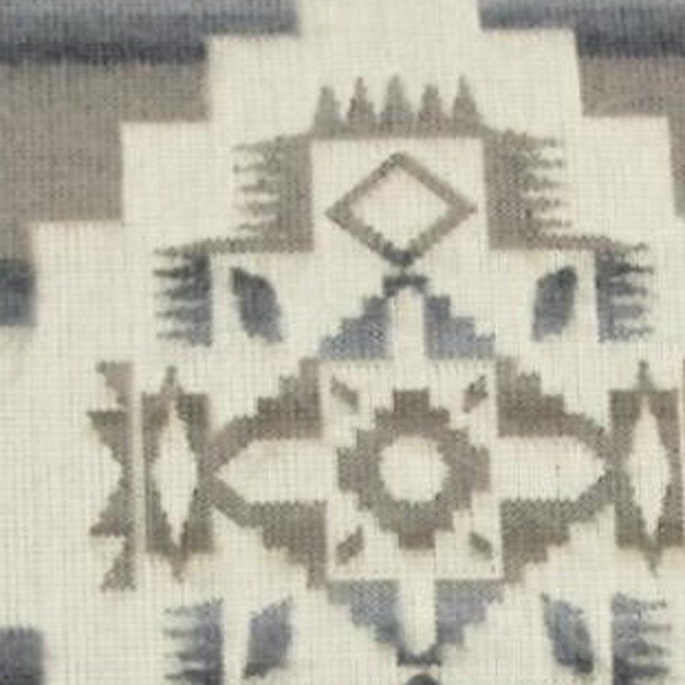 20" Ultra Soft Light Gray Southwest Handmade Pillow Cover