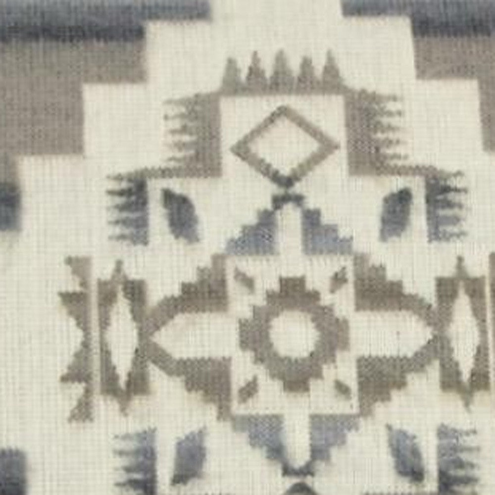 20" Ultra Soft Light Gray Southwest Handmade Pillow Cover