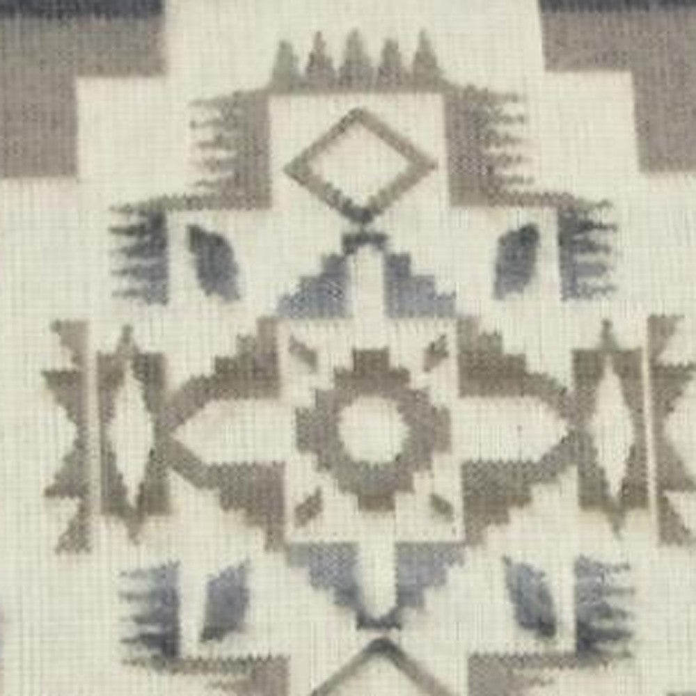 20" Ultra Soft Light Gray Southwest Handmade Pillow Cover