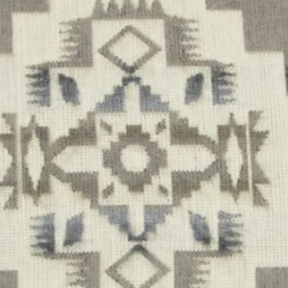 20" Ultra Soft Light Gray Southwest Handmade Pillow Cover