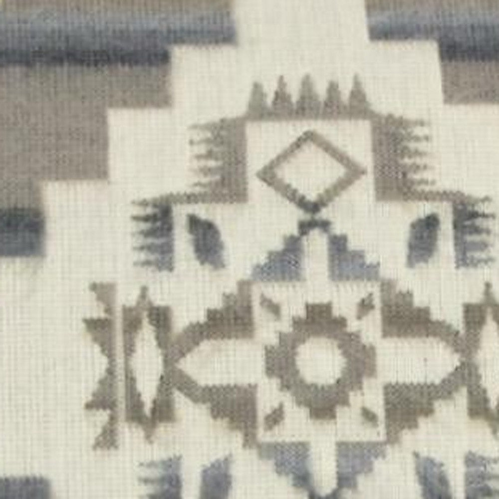 20" Ultra Soft Light Gray Southwest Handmade Pillow Cover