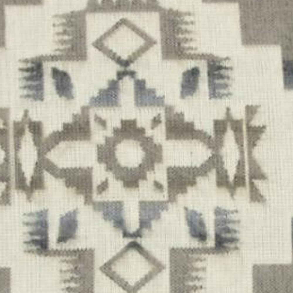 20" Ultra Soft Light Gray Southwest Handmade Pillow Cover