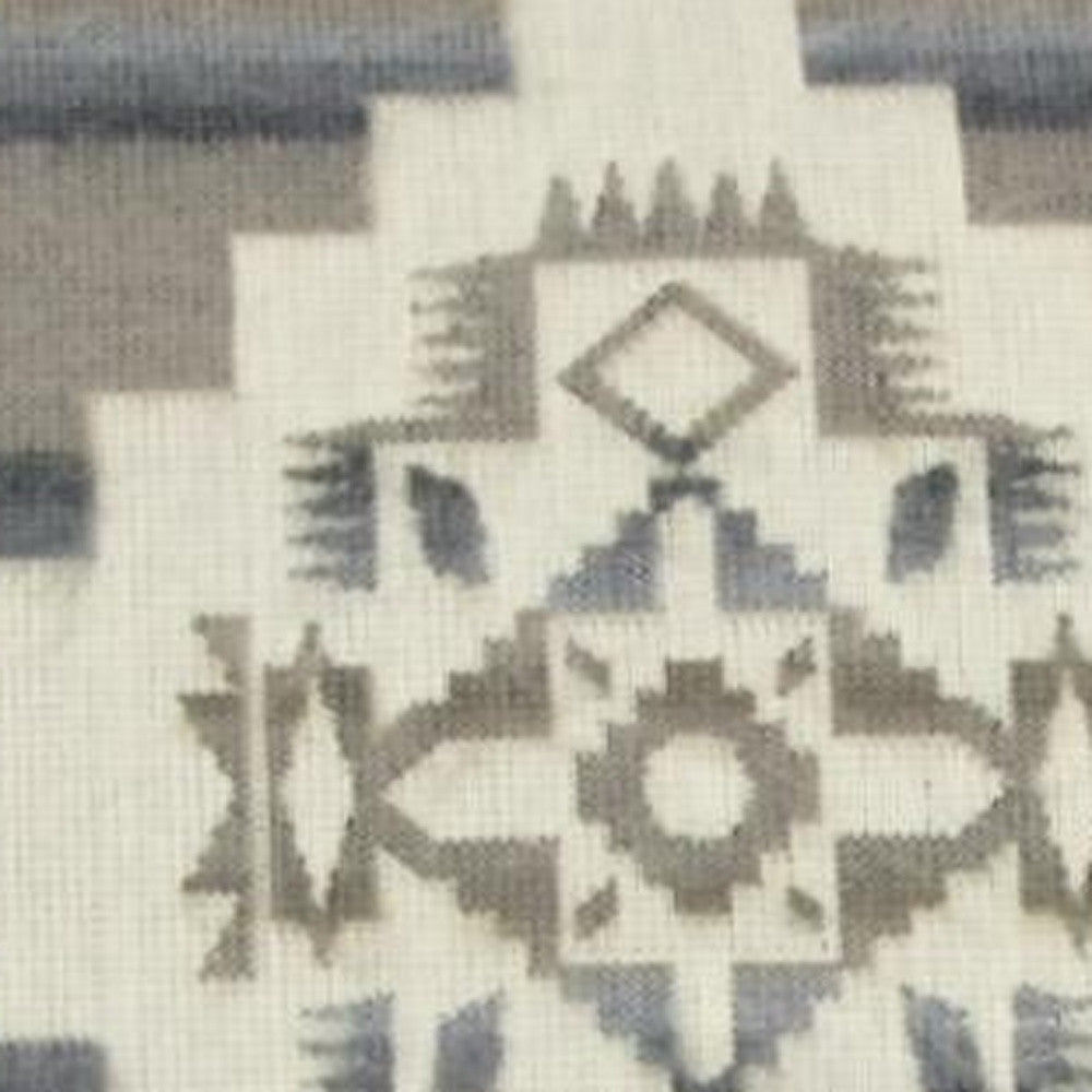 20" Ultra Soft Light Gray Southwest Handmade Pillow Cover