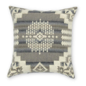 Ultra Soft Light Gray Southwest Handmade Pillow Cover - 16"