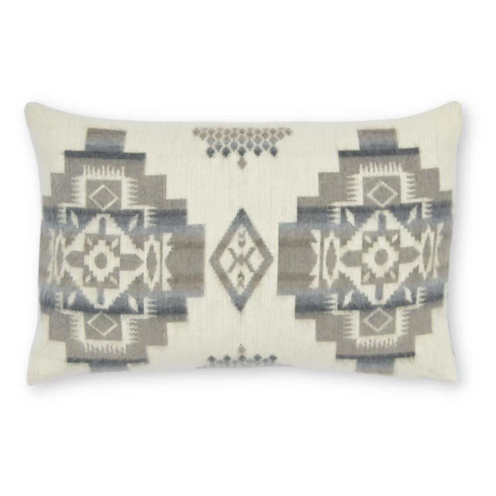 Ultra Soft Light Gray Southwest Handmade Lumbar Pillow Cover