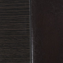 Five Piece Dark Brown Faux Leather Coffee Table and Storage Ottoman Set