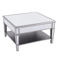 Silver Mirrored Glass Square Coffee Table 29
