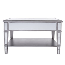 Silver Mirrored Glass Square Coffee Table 29