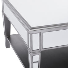 Silver Mirrored Glass Square Coffee Table 29