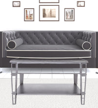 Silver Mirrored Glass Square Coffee Table 29