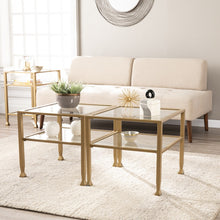Gold Glass And Metal Square Coffee Table 21