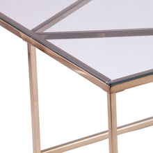 Mesa de centro geométrica de metal y copa de champán de 42