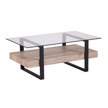 Natural And Natural Brown Glass And Metal Rectangular Coffee Table 42