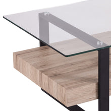 Natural And Natural Brown Glass And Metal Rectangular Coffee Table 42