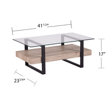 Natural And Natural Brown Glass And Metal Rectangular Coffee Table 42